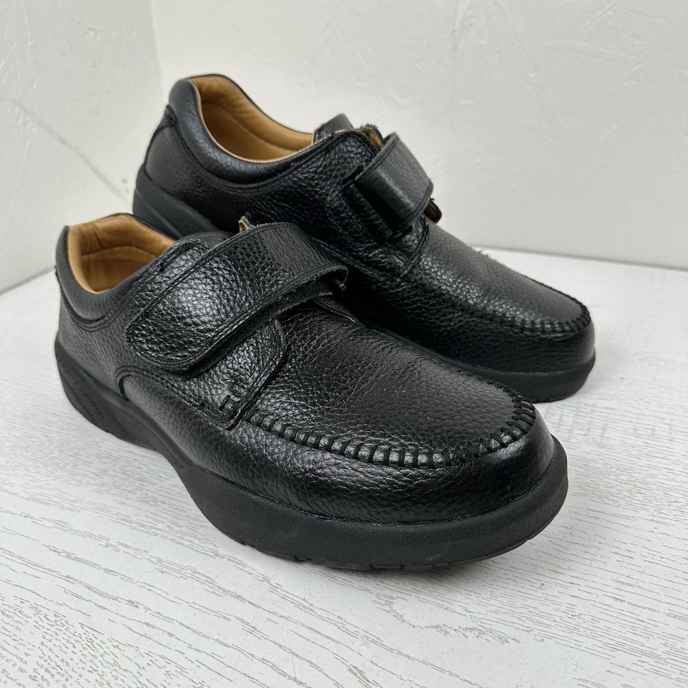 Dr Comfort Scott Men's 12 Comfort Shoes Black Leather Adjustable